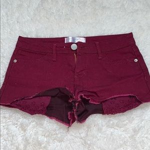 Never Worn Maroon Shorts W/ Pocket Designs!